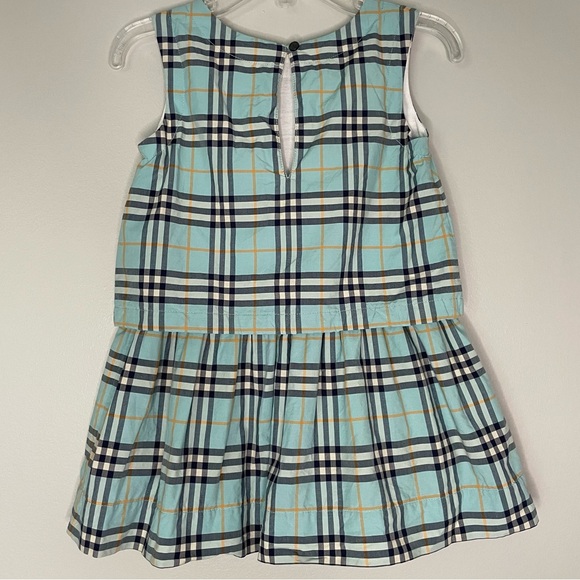 Burberry Mabel Blue Check Cotton Dress - Picture 4 of 13